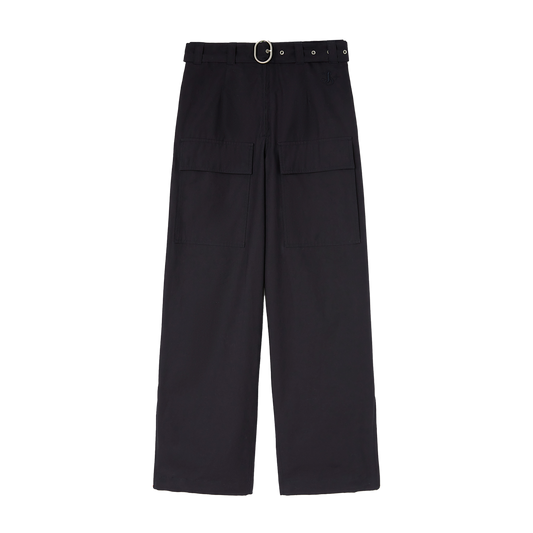 JIL SANDER+ BELTED RELAXED TROUSERS WITH FRONT POCKETS PANTS NAVY