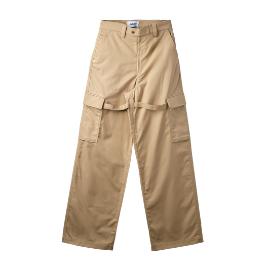AMBUSH RELAXED FIT CARGO PANTS WITH STRAPS TROUSERS BEIGE