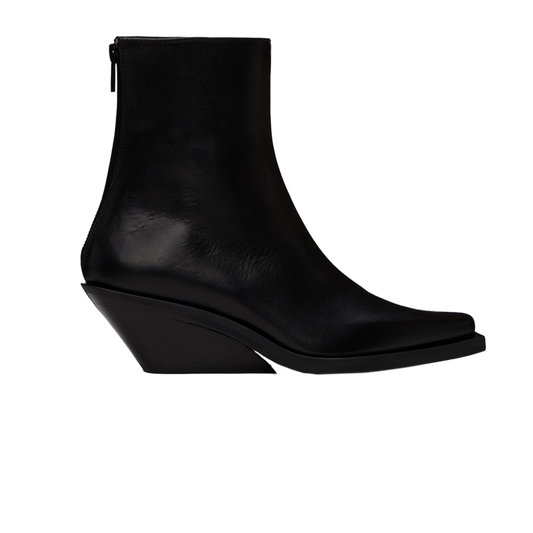 ANN DEMEULEMEESTER RUMI LEATHER COWBOY HEELED ANKLE BOOTS Boots Black