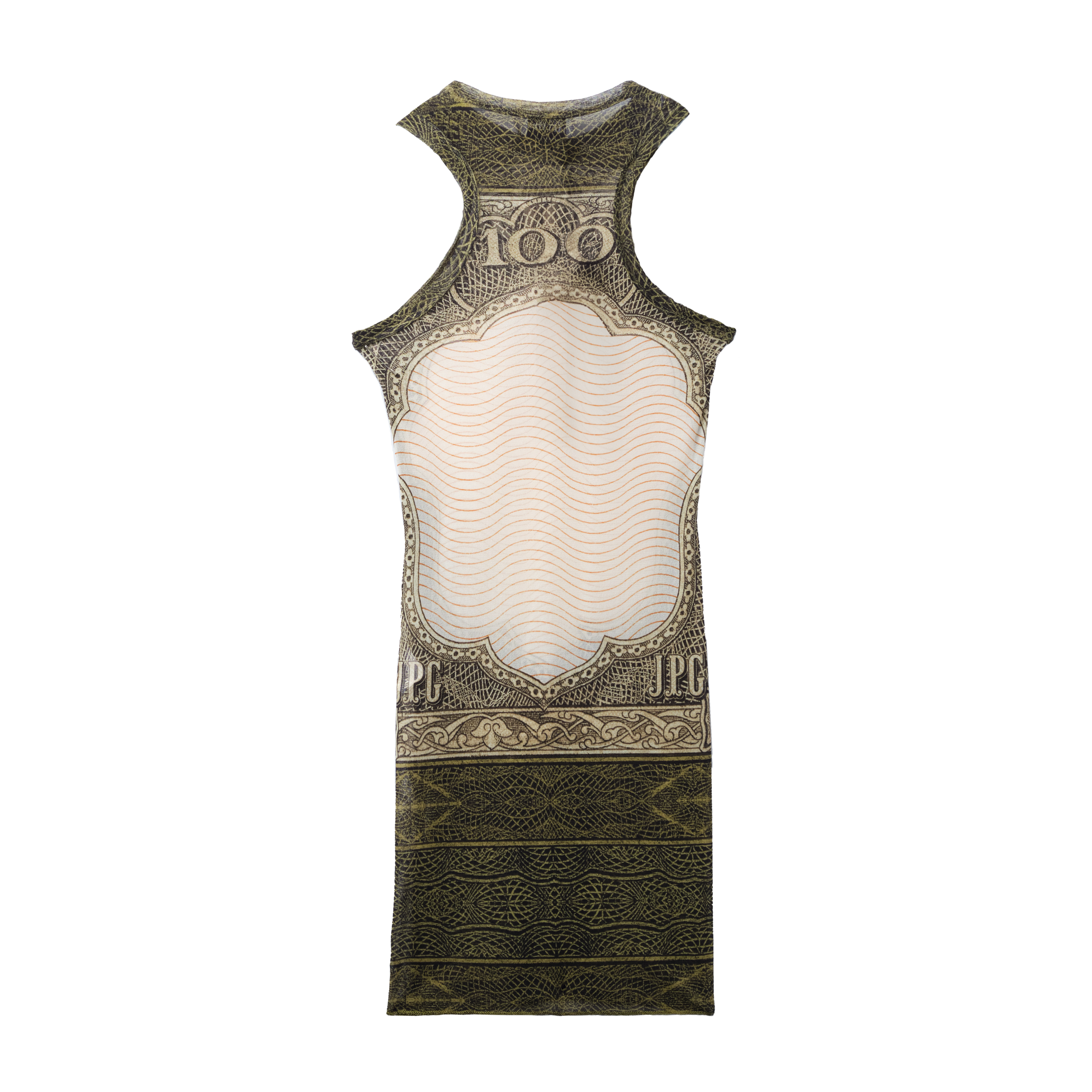 Jean Paul Gaultier Mesh Sleeveless Short Dress Printed 