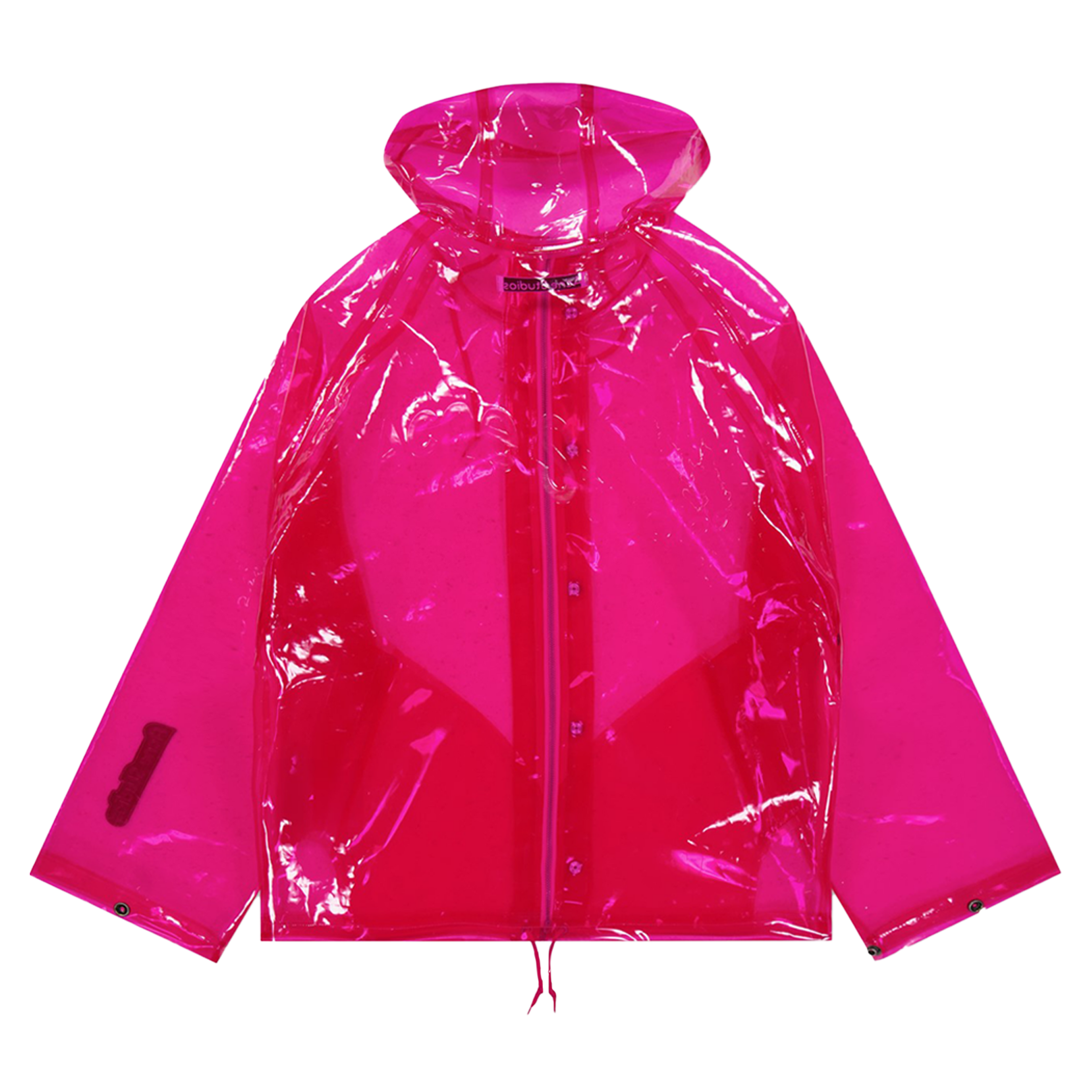 Acne Studios Hooded Transparent Rain Jacket Pink 2749