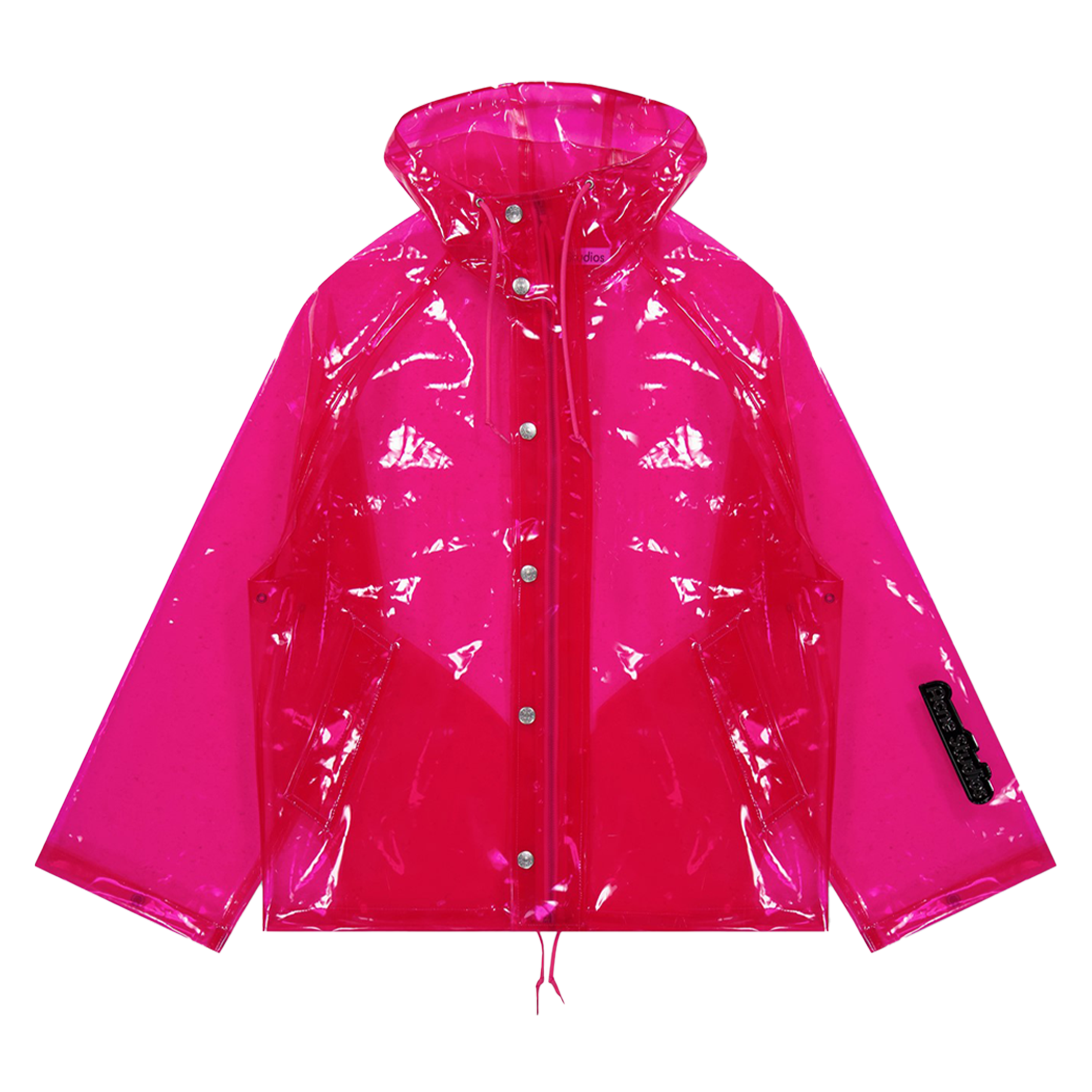 Acne Studios Hooded Transparent Rain Jacket Pink 2748