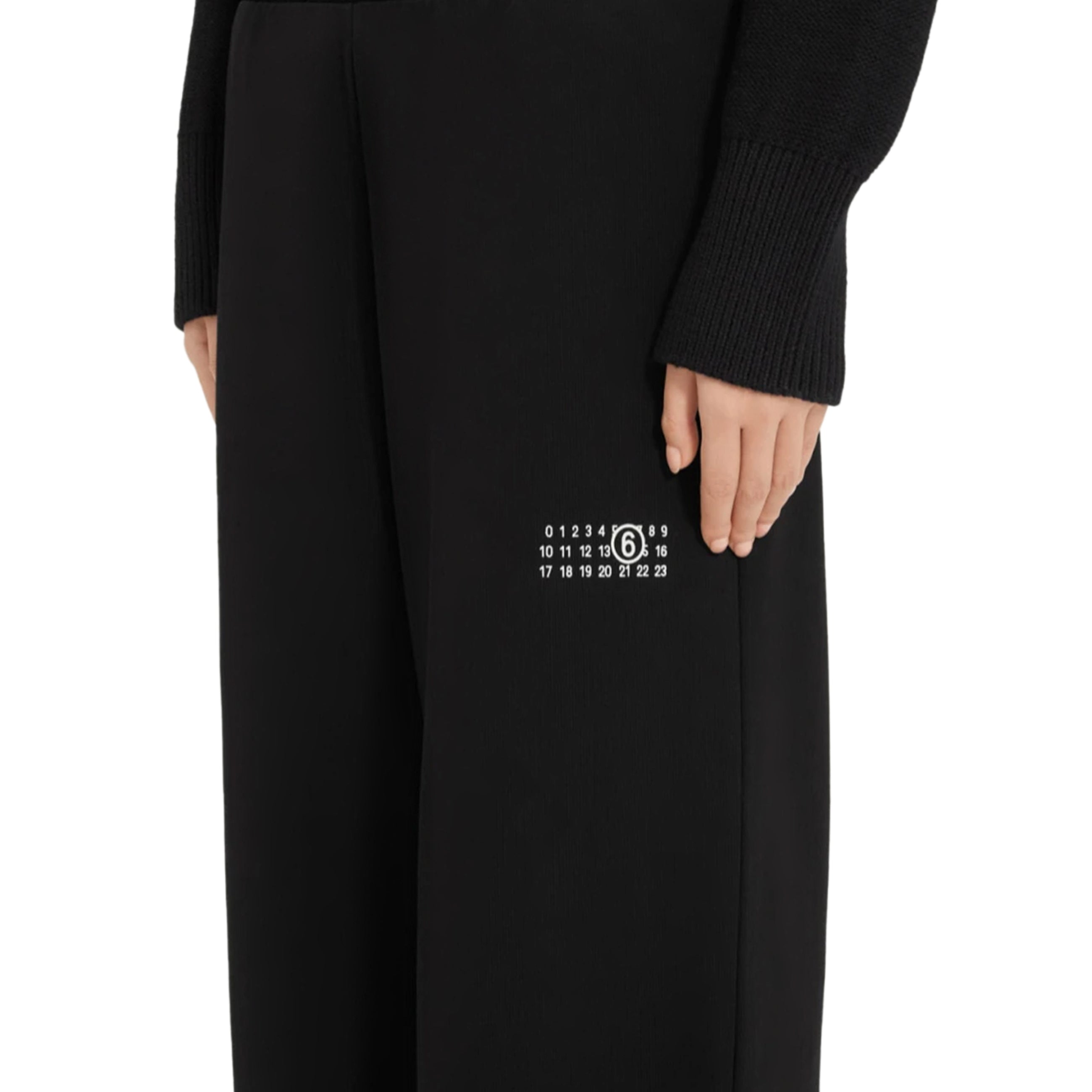 MM6 Maison Margiela Wide Leg Sweatpants With Labels Light Grey Melange