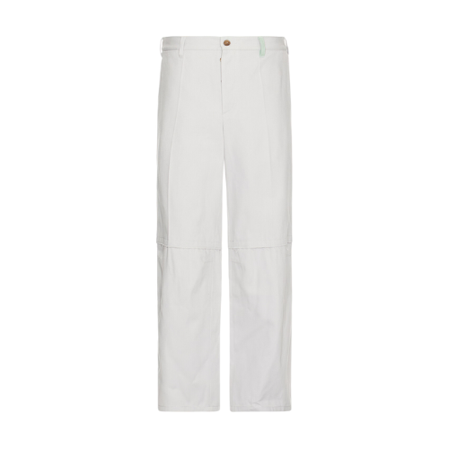 Marni Workwear Gabardine Wide Leg Trousers With Zip Details Off White 10613