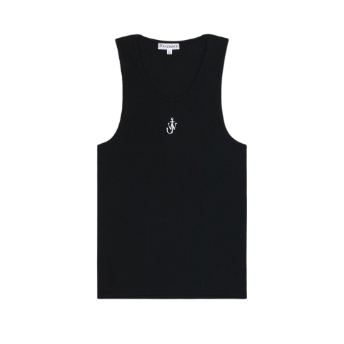 JW ANDERSON ANCHOR EMBROIDERY VEST BLACK