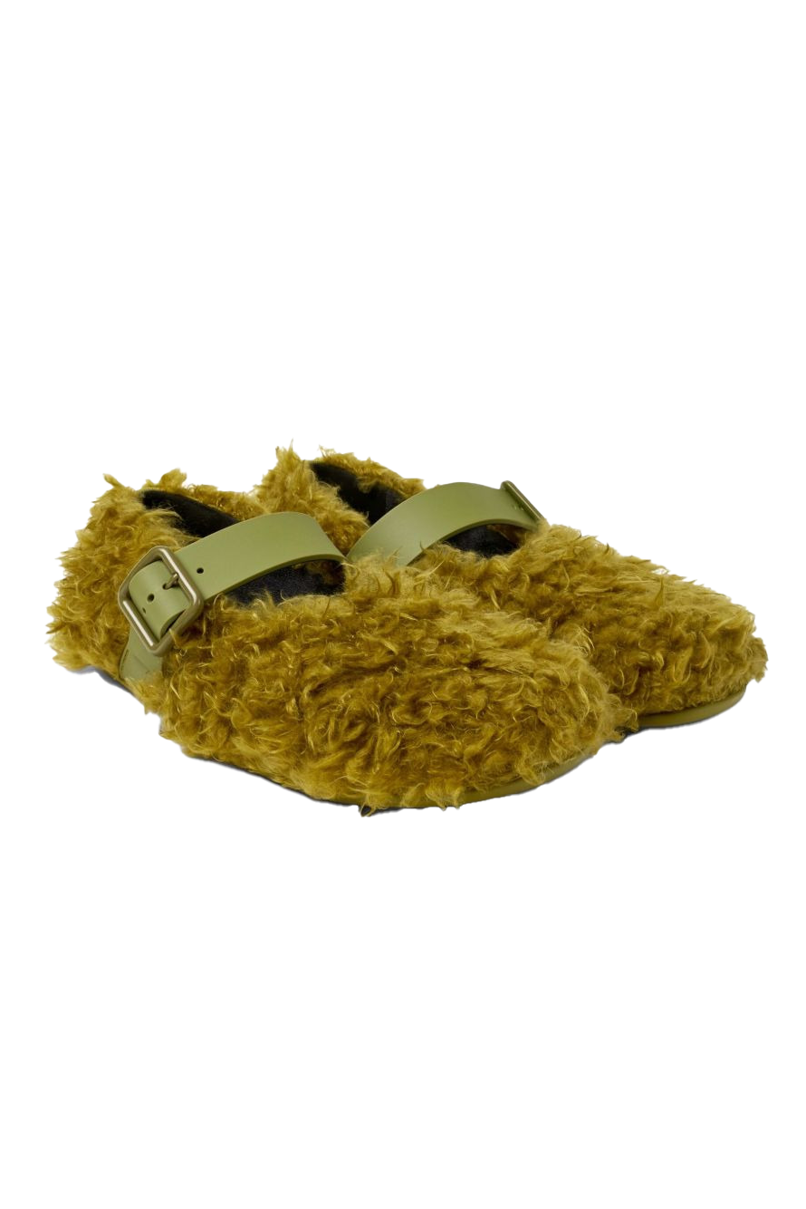 Camper Lab Karva Furry Loafers Green