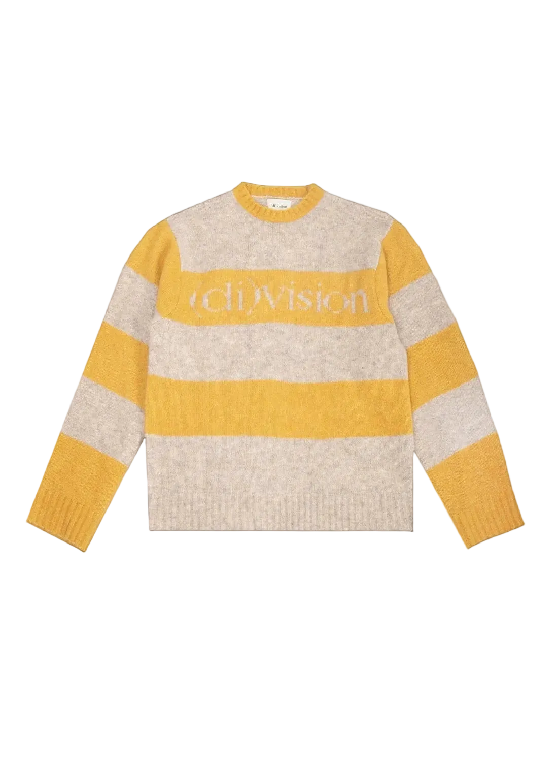 (DI)VISION Striped Logo Knit Sweater Yellow