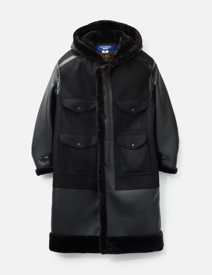 Junya Watanabe Man Filson X Junya Hooded Faux Fur Coat 1-Black