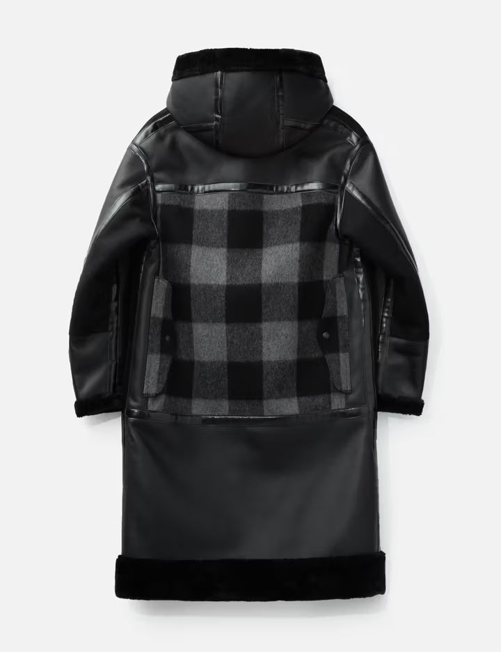 Junya Watanabe Man Filson X Junya Hooded Faux Fur Coat 1-Black