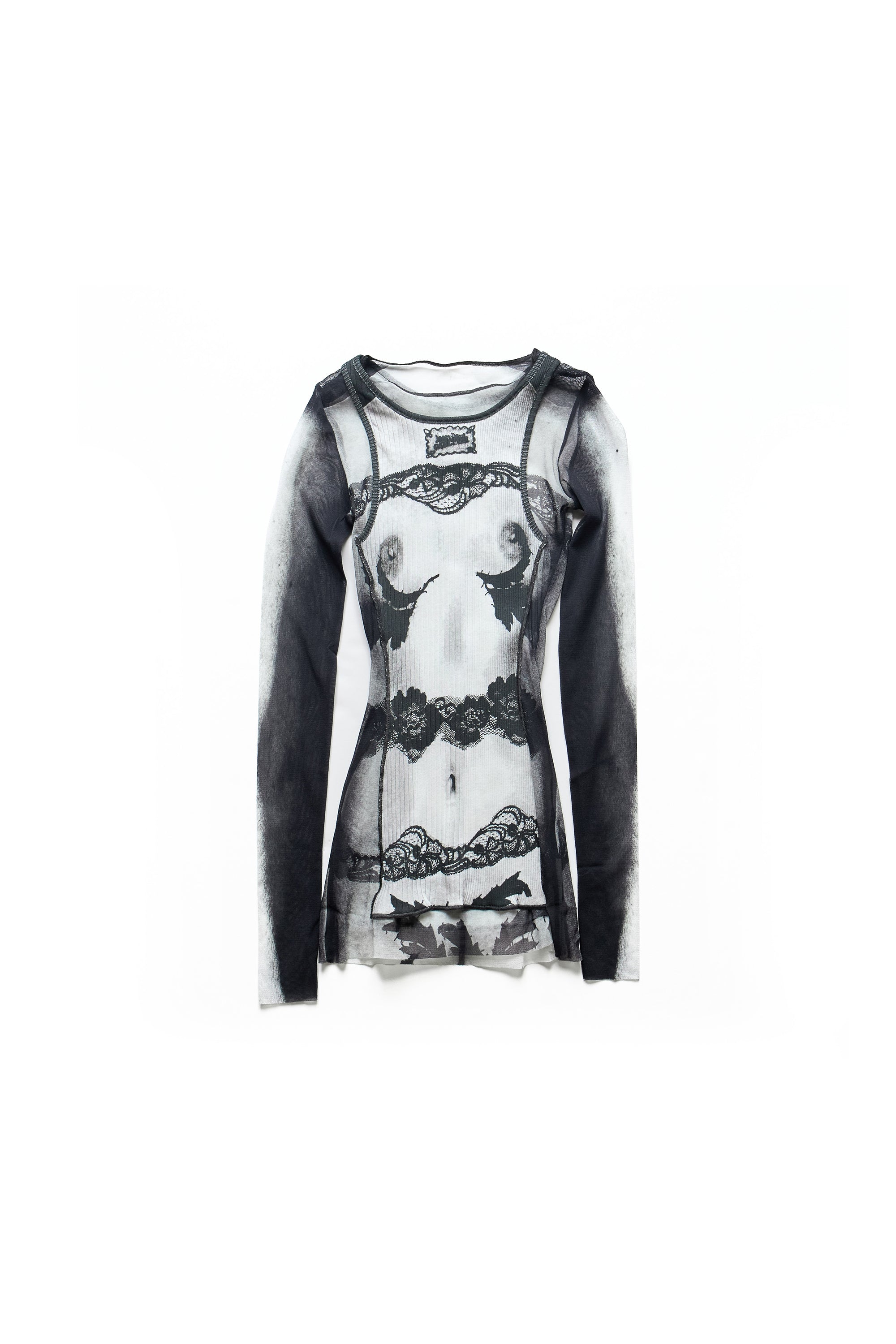 Jean Paul Gaultier Mesh Top Printed 