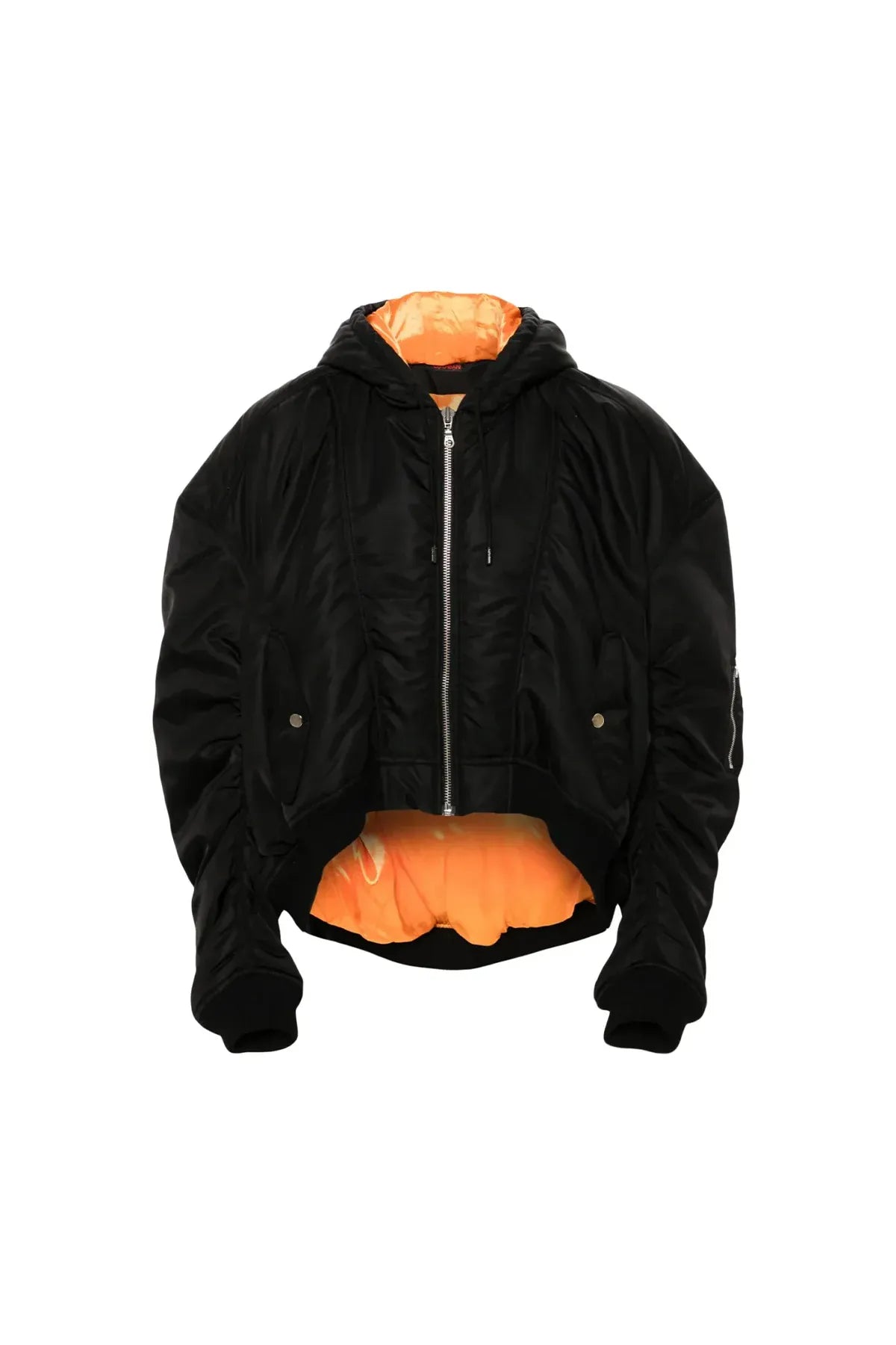 Luu Dan Distorted Ma1 Hooded Bomber Jacket Black 12318