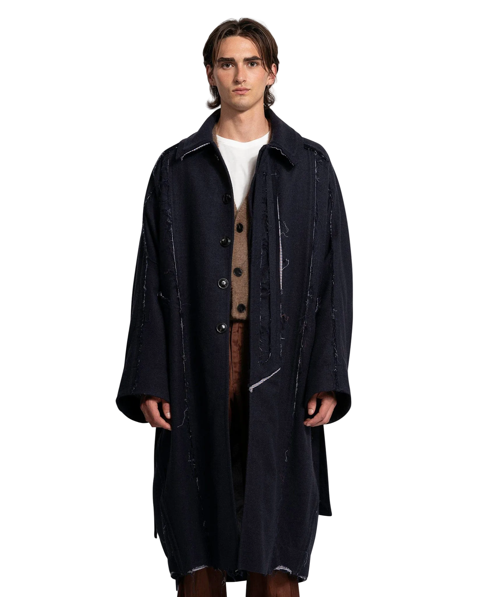 Edward Cuming Raw-Edge Turtle Coat Navy