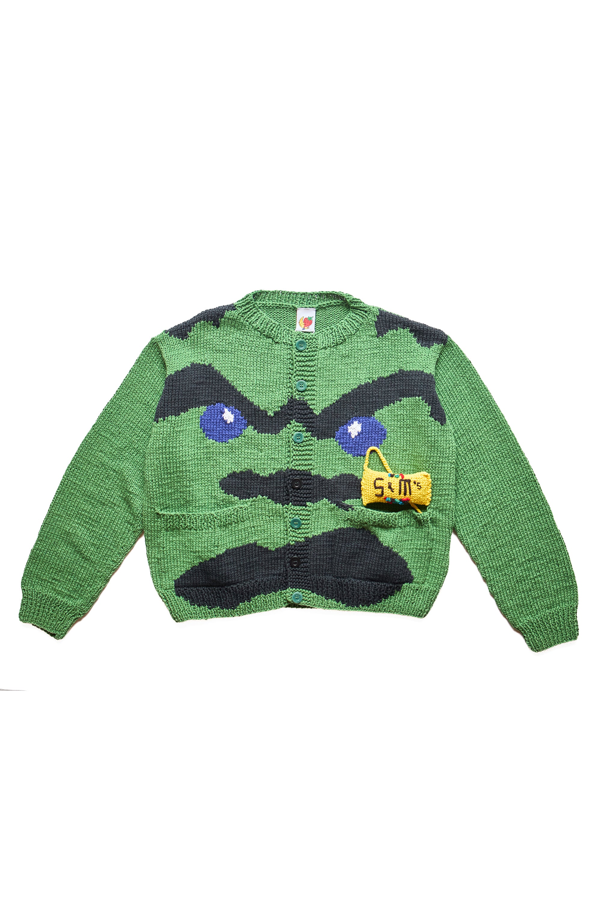 Sky High Farm Workwear Ice Cream Hand Knit Cardigan Green