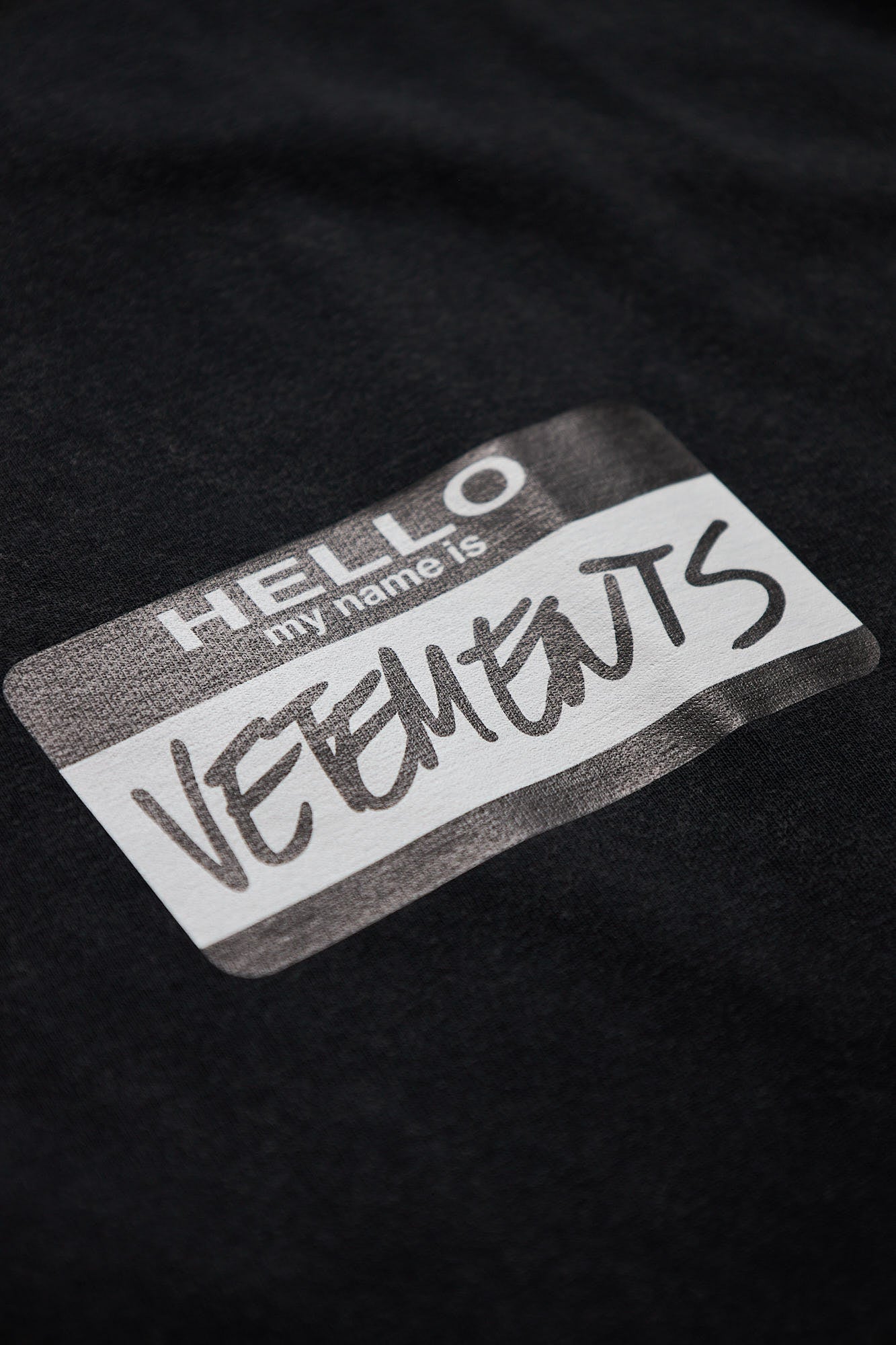 Vetements 'Hello My Name Is Vetements' T-Shirt - Black / XS