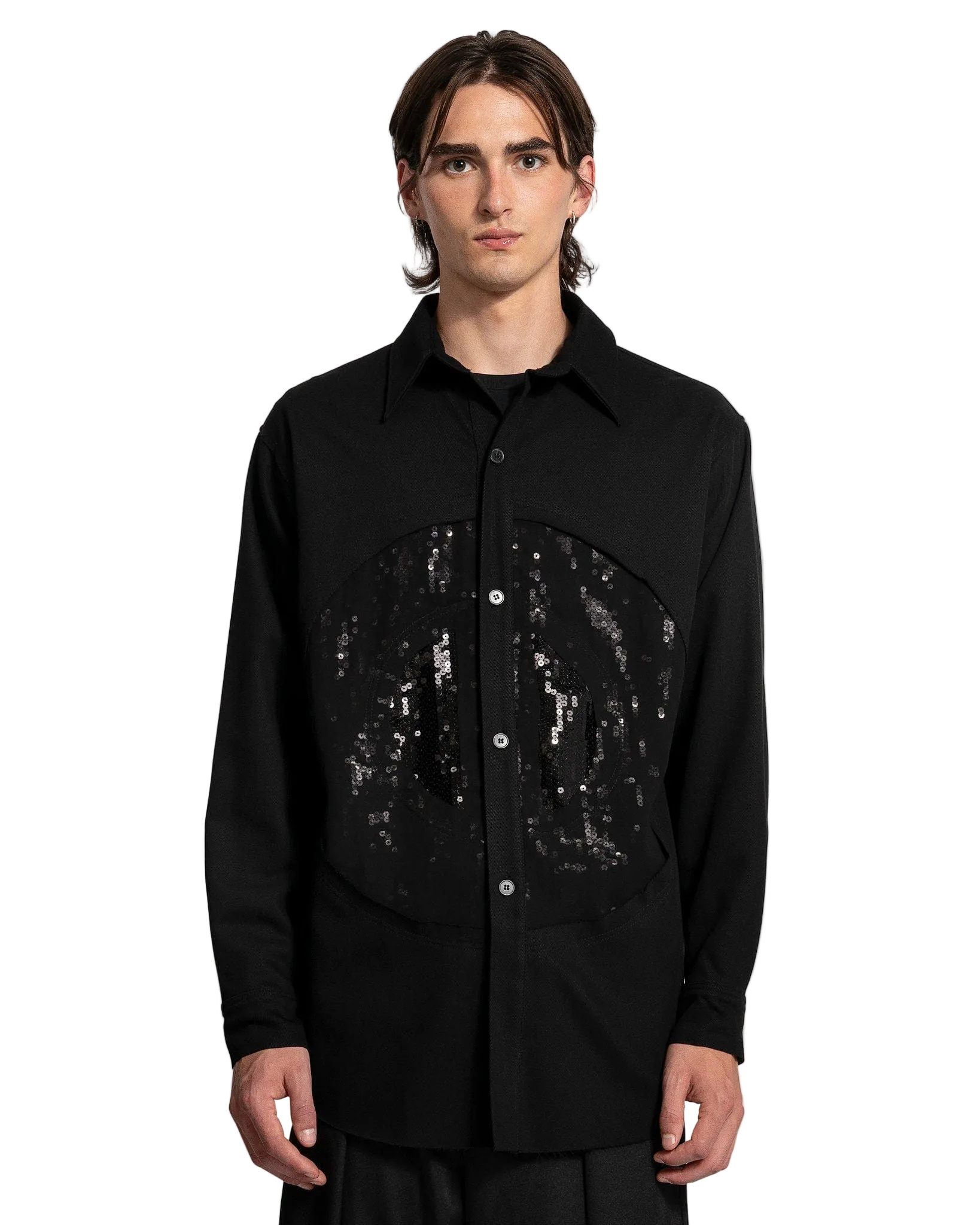 Edward Cuming Vortex Button Down Shirt Black