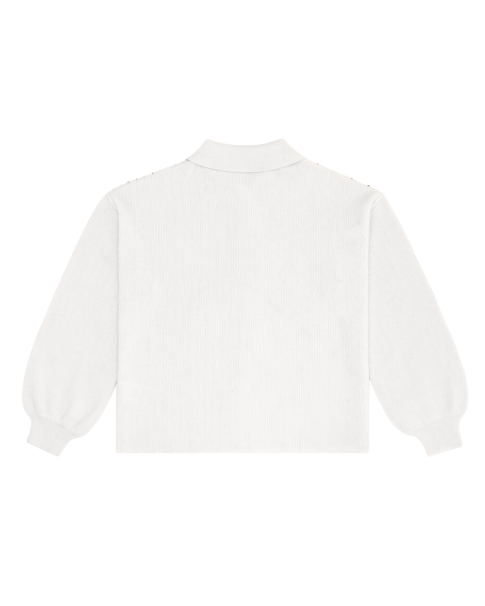 Glass Cypress White Embroidered Knit Polo White