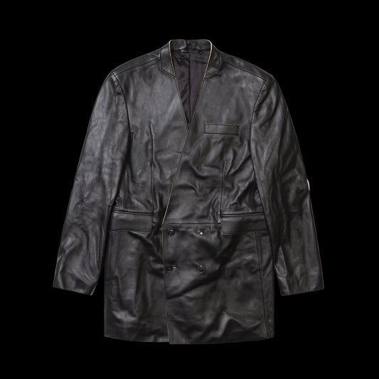 MARTINE ROSE LEATHER DOUBLE BREASTED LEATHER JACKET