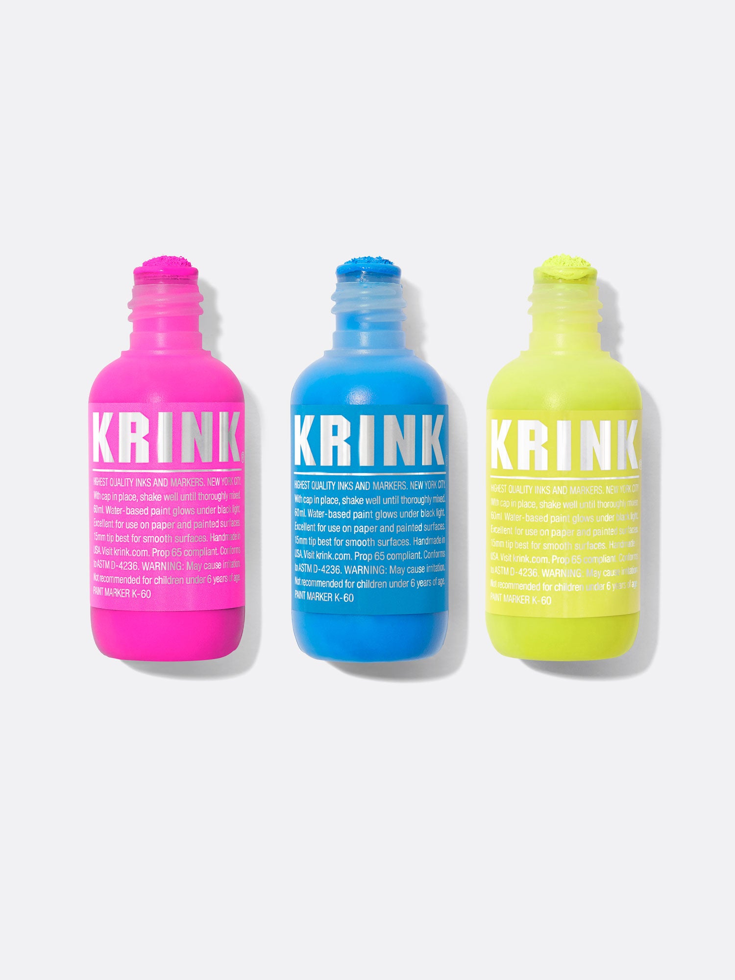 K-60 3 PACK: FLUORESCENT BLUE, PINK, AND YELLOW