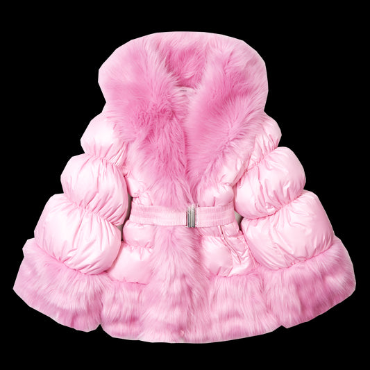 MARTINE ROSE WOVEN FUR PUFFER NYLON/FAUX FUR