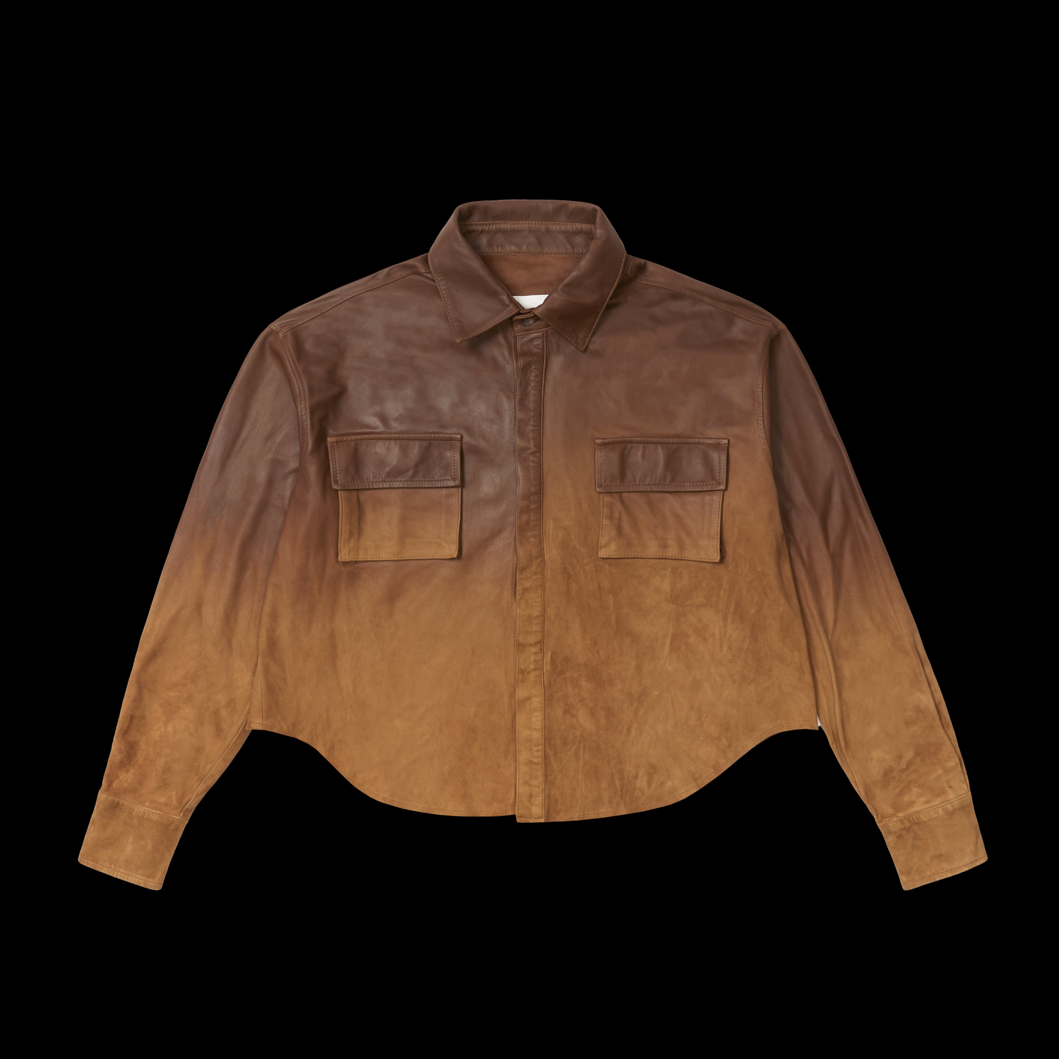 DIALLO LONG SLEEVE OMBRE LEATHER SHIRT