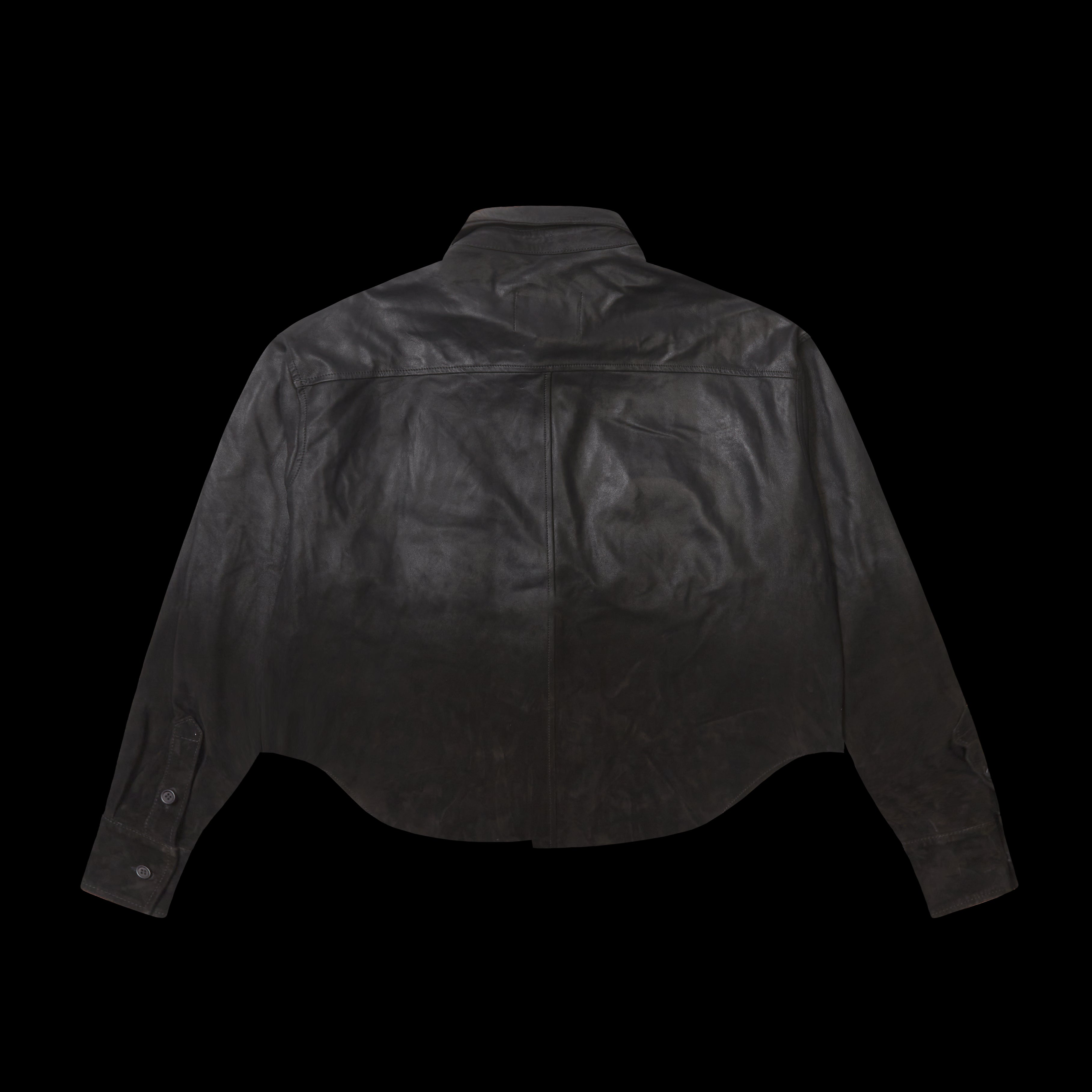 DIALLO LONG SLEEVE OMBRE LEATHER SHIRT