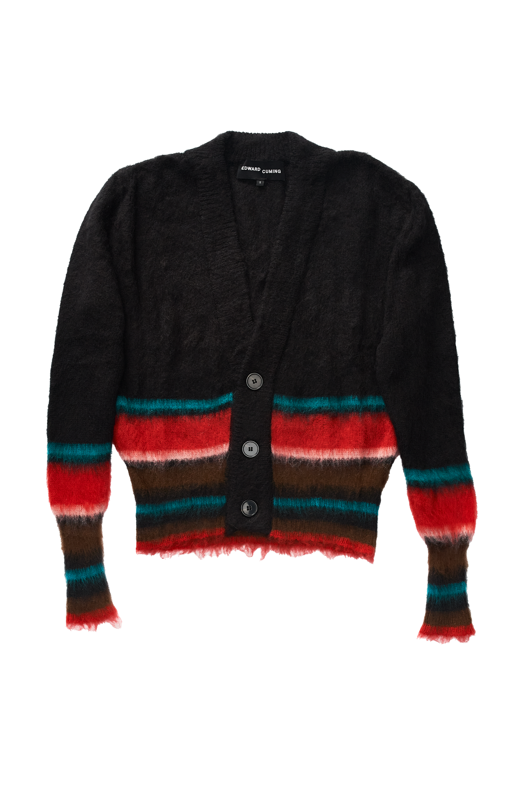 Edward Cuming Mohair Striped Cardigan Multi-Color 678
