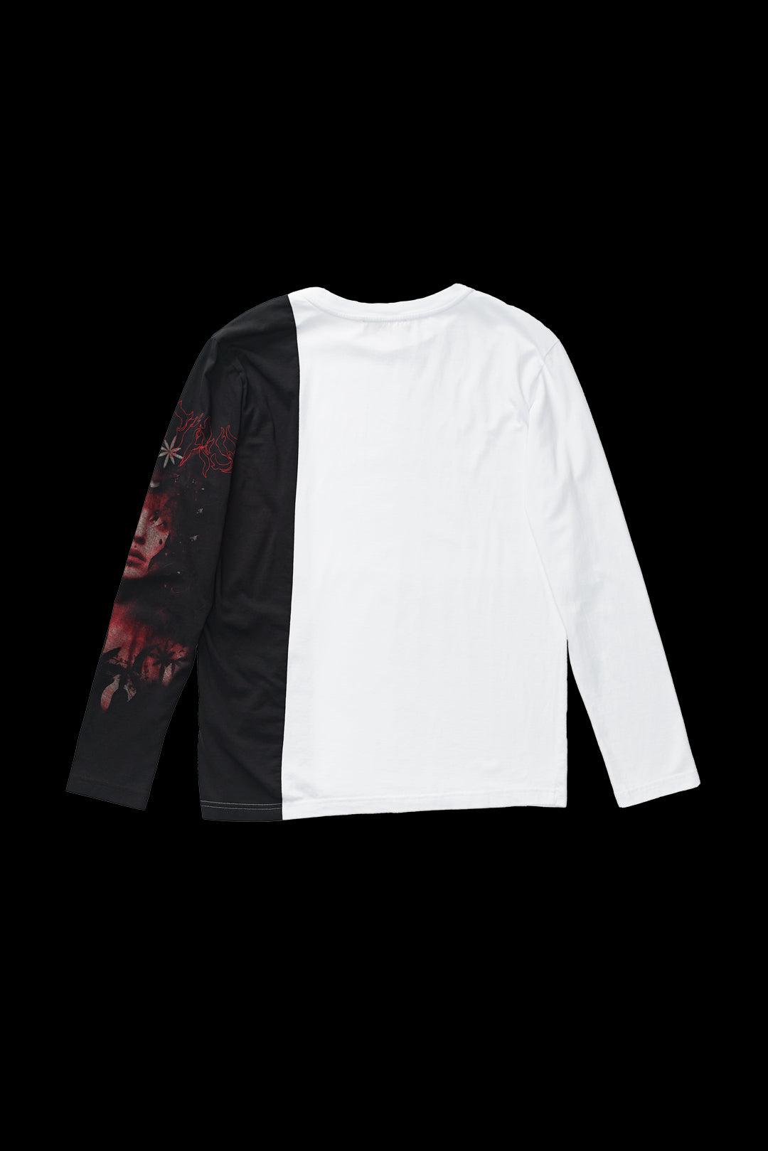 Kusikohc Color Block Long Sleeve T-Shirt White 1056