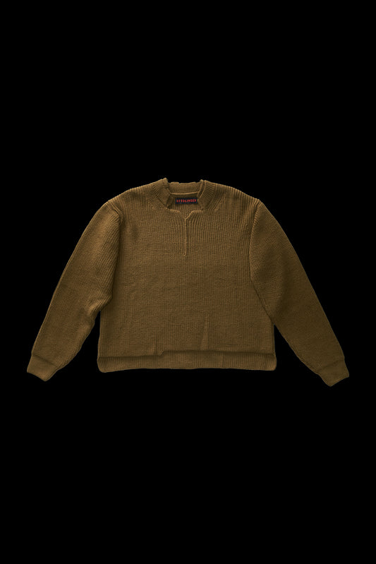 OTTOLINGER OPEN KNIT COLLAR SWEATER OLIVE